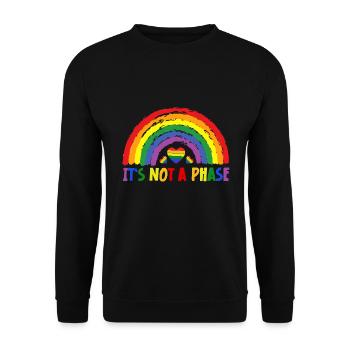 LGBTQIA+ Rainbow Flag Gay Pride It's Not A Phase - Unisex Pullover - Schwarz - Vorne - Alina (178cm) & Michal (187cm)