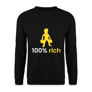 100% reich - Unisex Pullover - Schwarz - Vorne - Alina (178cm) & Michal (187cm)