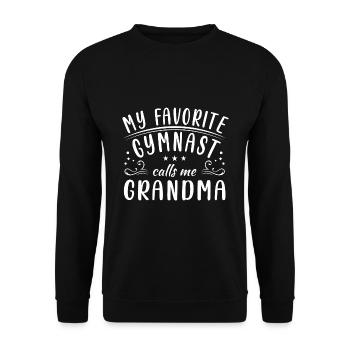 Meine Lieblingsturnerin Nennt Mich Oma Turnsport - Unisex Pullover - Schwarz - Vorne - Alina (178cm) & Michal (187cm)