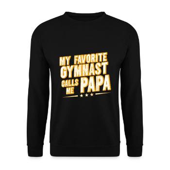 Mein Lieblingsturner Nennt Mich Papa - Unisex Pullover - Schwarz - Vorne - Alina (178cm) & Michal (187cm)