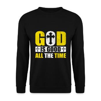 Gott ist Gut Kirche Glaube Christentum Heilig - Unisex Pullover - Schwarz - Vorne - Alina (178cm) & Michal (187cm)