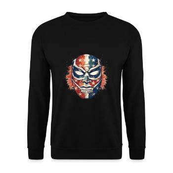Lucha Libre Mexikanische Wrestling Maske Luchador - Unisex Pullover - Schwarz - Vorne - Alina (178cm) & Michal (187cm)
