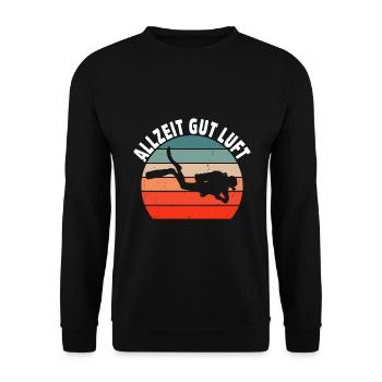 Tauchen Schorcheln Taucher Apnoe Scuba Tauchen - Unisex Pullover - Schwarz - Vorne - Alina (178cm) & Michal (187cm)