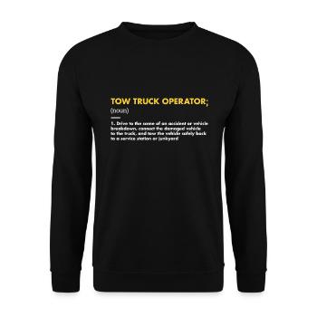 Tow Truck Operator Definition Tow Truck Operator - Unisex Pullover - Schwarz - Vorne - Alina (178cm) & Michal (187cm)
