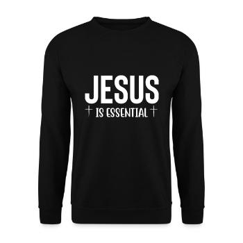 Jesus Is Essential - Unisex Pullover - Schwarz - Vorne - Alina (178cm) & Michal (187cm)