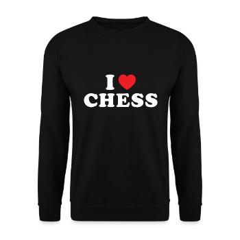 Chess Player I Love Chess - Unisex Pullover - Schwarz - Vorne - Alina (178cm) & Michal (187cm)