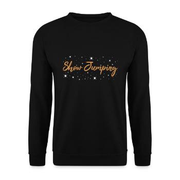 Jumper Show Jumping - Unisex Sweatshirt - black - Front - Alina (178cm) & Michal (187cm)