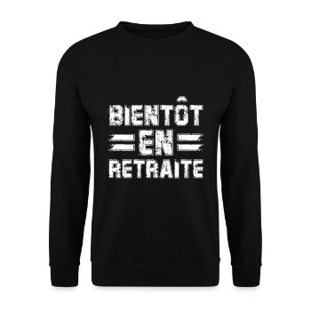 Bientôt En Retraite - Cadeau pour futur retraité - Sweat-shirt Unisexe - noir - Devant - Alina (178cm) & Michal (187cm)