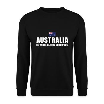 Pas de gagnants seulement des survivants Australie Rugby - Sweat-shirt Unisexe - noir - Devant - Alina (178cm) & Michal (187cm)