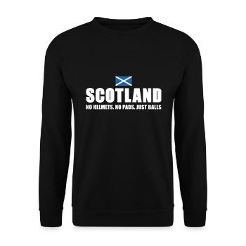 Pas de casques pas de coussinets juste des ballons Ecosse Rugby - Sweat-shirt Unisexe - noir - Devant - Alina (178cm) & Michal (187cm)