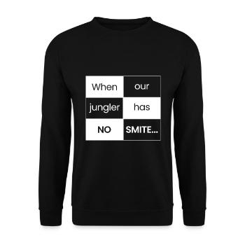Wenn Jungler NO SMITE hat - Unisex Pullover - Schwarz - Vorne - Alina (178cm) & Michal (187cm)