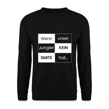 Wenn der Jungler kein SMITE hat - Unisex Pullover - Schwarz - Vorne - Alina (178cm) & Michal (187cm)