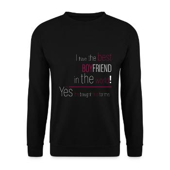 Ja, mein Freund hat das für mich gekauft. - Unisex Pullover - Schwarz - Vorne - Alina (178cm) & Michal (187cm)