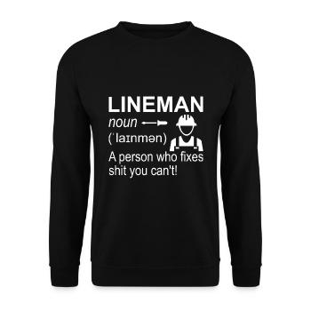 High Voltage Electrician Power Grid - Unisex Sweatshirt - black - Front - Alina (178cm) & Michal (187cm)