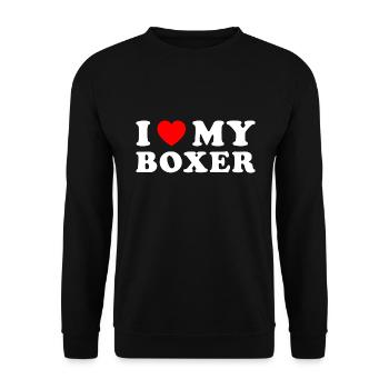 I Love My Boxer - Unisex Sweatshirt - black - Front - Alina (178cm) & Michal (187cm)