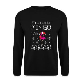 Christmas Falalalamingo Flamingo - Unisex Sweatshirt - black - Front - Alina (178cm) & Michal (187cm)
