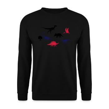 Dinosaurier für Kinder - Unisex Pullover - Schwarz - Vorne - Alina (178cm) & Michal (187cm)