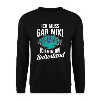 pensioner - Unisex Sweatshirt - black - Front - Alina (178cm) & Michal (187cm)