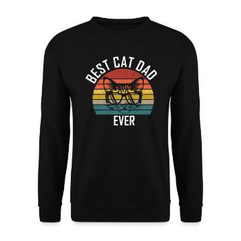 Meilleur papa chat motif chat cadeau rétro papa chat - Sweat-shirt Unisexe - noir - Devant - Alina (178cm) & Michal (187cm)