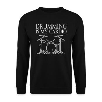 Drumming is my Cardio - Unisex Pullover - Schwarz - Vorne - Alina (178cm) & Michal (187cm)