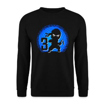 Ninja Birthday 3 Years Boy Ninjas Ninja - Unisex Sweatshirt - black - Front - Alina (178cm) & Michal (187cm)