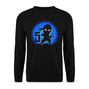 Ninja Birthday 5 Years Boy Ninjas Ninja - Unisex Sweatshirt - black - Front - Alina (178cm) & Michal (187cm)