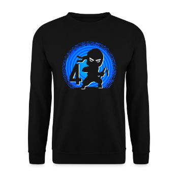 Ninja Birthday 4 Years Boy Ninjas Ninja - Unisex Sweatshirt - black - Front - Alina (178cm) & Michal (187cm)