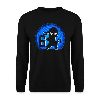 Ninja Birthday 6 Years Boy Ninjas Ninja - Unisex Sweatshirt - black - Front - Alina (178cm) & Michal (187cm)