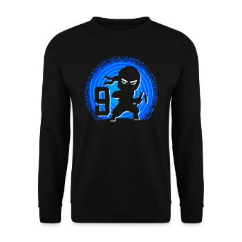Ninja Birthday 9 Years Boy Ninjas Ninja - Unisex Sweatshirt - black - Front - Alina (178cm) & Michal (187cm)