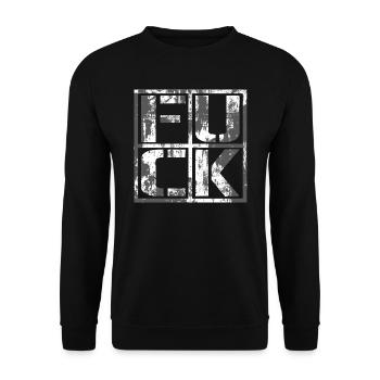FUCK - Grunge Logo - Sweat-shirt Unisexe - noir - Devant - Alina (178cm) & Michal (187cm)