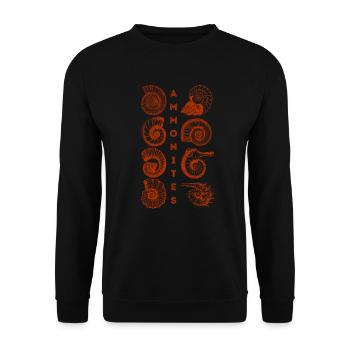 AMMONITEN - Fossil - Paläontologie - Student - Unisex Pullover - Schwarz - Vorne - Alina (178cm) & Michal (187cm)