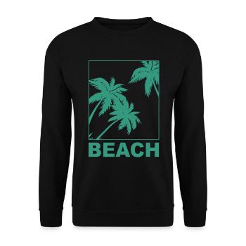 Beach Palms - Unisex Pullover - Schwarz - Vorne - Alina (178cm) & Michal (187cm)