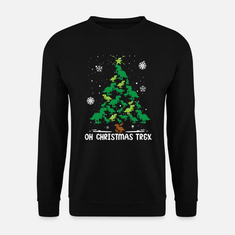 Dinosaur Christmas Tree T-Rex Christmas - Unisex Sweatshirt - black