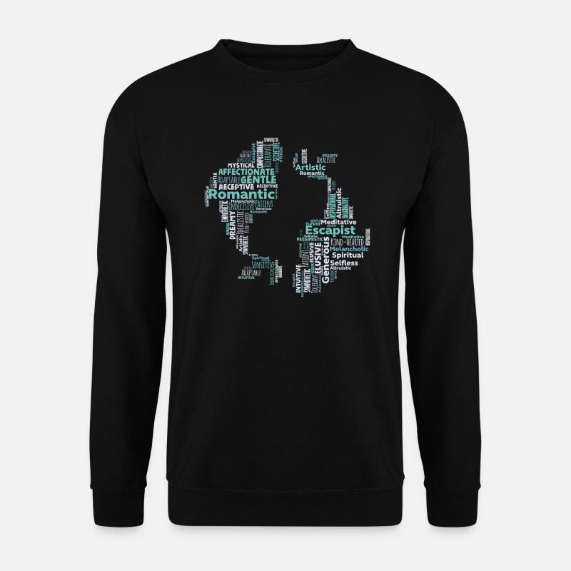 Fische Astrologie Sternbild Horoskop Tierkreis - Unisex Pullover - Schwarz