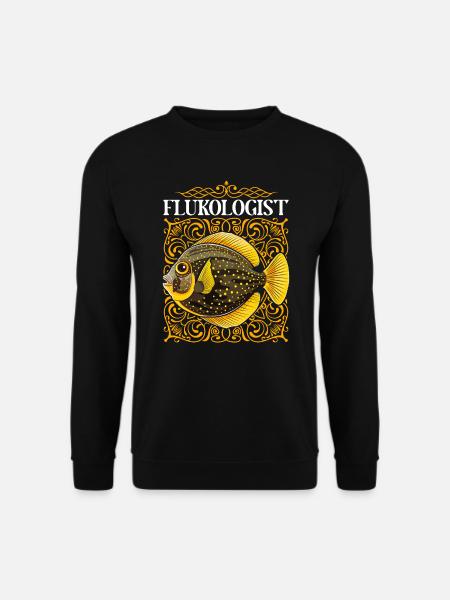 Flunder Angeln Fischfänger Sommerflunder - Unisex Pullover - Schwarz