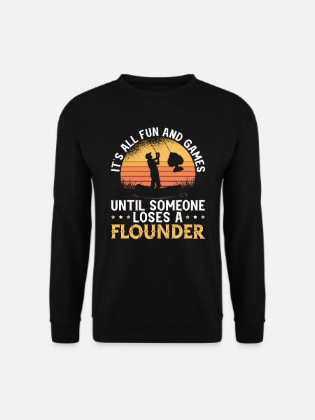 Flunder Fishing Fischfänger Sommerflunder - Unisex Pullover - Schwarz