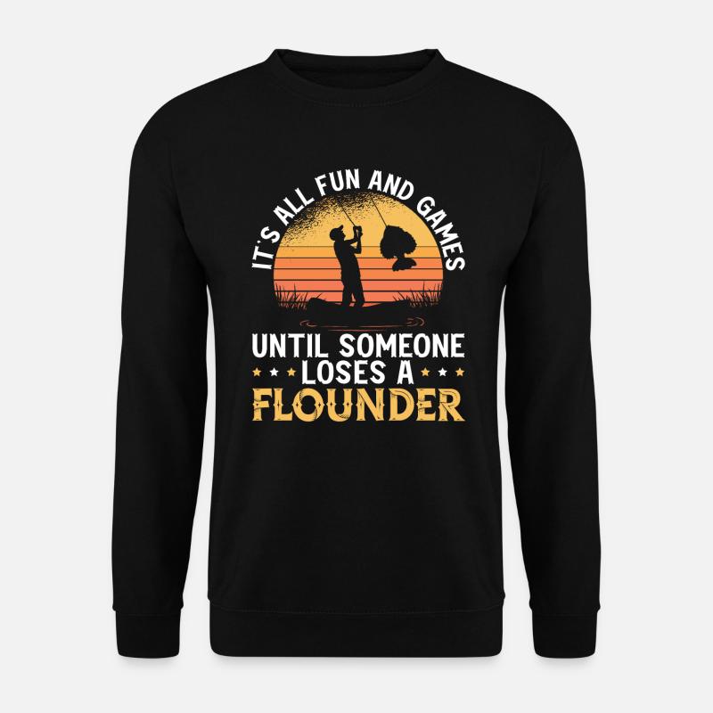 Flunder Fishing Fischfänger Sommerflunder - Unisex Pullover - Schwarz