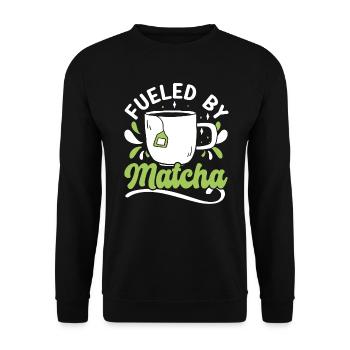 Amateur de thé Matcha Matcha dictons Tea Time - Sweat-shirt Unisexe - noir - Devant - Alina (178cm) & Michal (187cm)