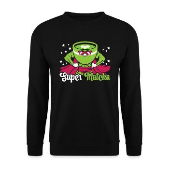 Amateur de thé Matcha Matcha dictons Tea Time - Sweat-shirt Unisexe - noir - Devant - Alina (178cm) & Michal (187cm)