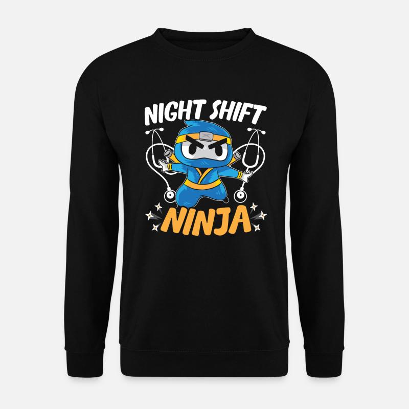 Nachtschicht-Angestellter Arzt Nachtschicht Ninja - Unisex Pullover - Schwarz