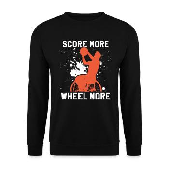 Joueur de basketball en fauteuil roulant Joueur de basketball en fauteuil roulant - Sweat-shirt Unisexe - noir - Devant - Alina (178cm) & Michal (187cm)
