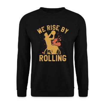 Joueur de basketball en fauteuil roulant Joueur de basketball en fauteuil roulant - Sweat-shirt Unisexe - noir - Devant - Alina (178cm) & Michal (187cm)
