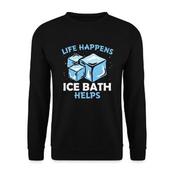 Eisbad Challenge eis bucket Challenge als - Unisex Pullover - Schwarz - Vorne - Alina (178cm) & Michal (187cm)