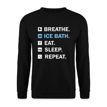 Eisbad Challenge eis bucket Challenge als - Unisex Pullover - Schwarz - Vorne - Alina (178cm) & Michal (187cm)