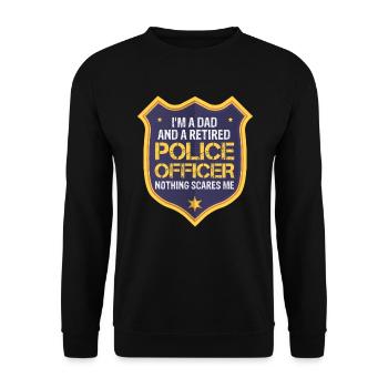 Retired Police Officer Police Retiree - Unisex Sweatshirt - black - Front - Alina (178cm) & Michal (187cm)
