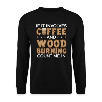 Wood-burning pyrography master carpenter - Unisex Sweatshirt - black - Front - Alina (178cm) & Michal (187cm)