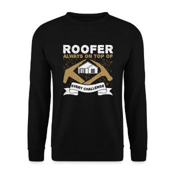Drôle Couvreur Charpentier Artisan - Sweat-shirt Unisexe - noir - Devant - Alina (178cm) & Michal (187cm)