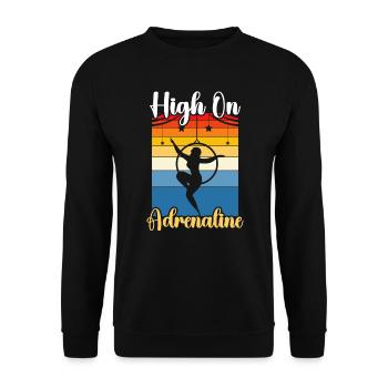 Trapéziste rétro Artiste de cirque Acrobaties - Sweat-shirt Unisexe - noir - Devant - Alina (178cm) & Michal (187cm)
