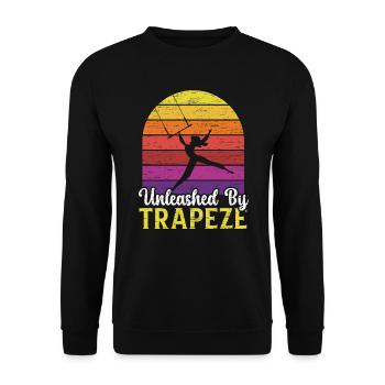 Retro Trapeze Artist Circus Artist Acrobatics - Unisex Sweatshirt - black - Front - Alina (178cm) & Michal (187cm)