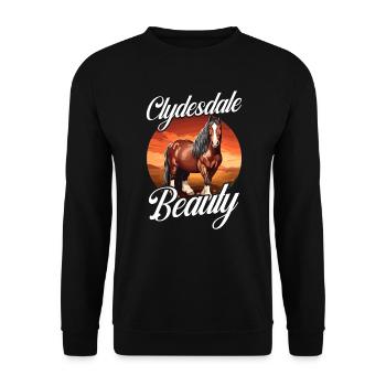 Cheval à sang froid Amateurs de chevaux à cheval - Sweat-shirt Unisexe - noir - Devant - Alina (178cm) & Michal (187cm)